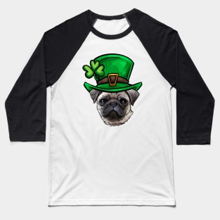 St Patricks Day Pug Baseball T-Shirt